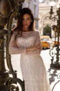 А-силуэтное платье Charme с корсетом и сверкающим кружевом