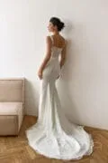 Свадебное платье Fabiana рыбка с мягким кружевом и удобным корсетом.