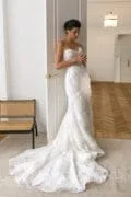 Violet – свадебное платье рыбка с утонченным шифоновым узором и стильным корсетом.